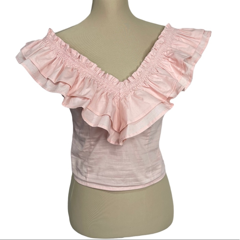 Wild Fable Ruffle Crop Top Sz M.